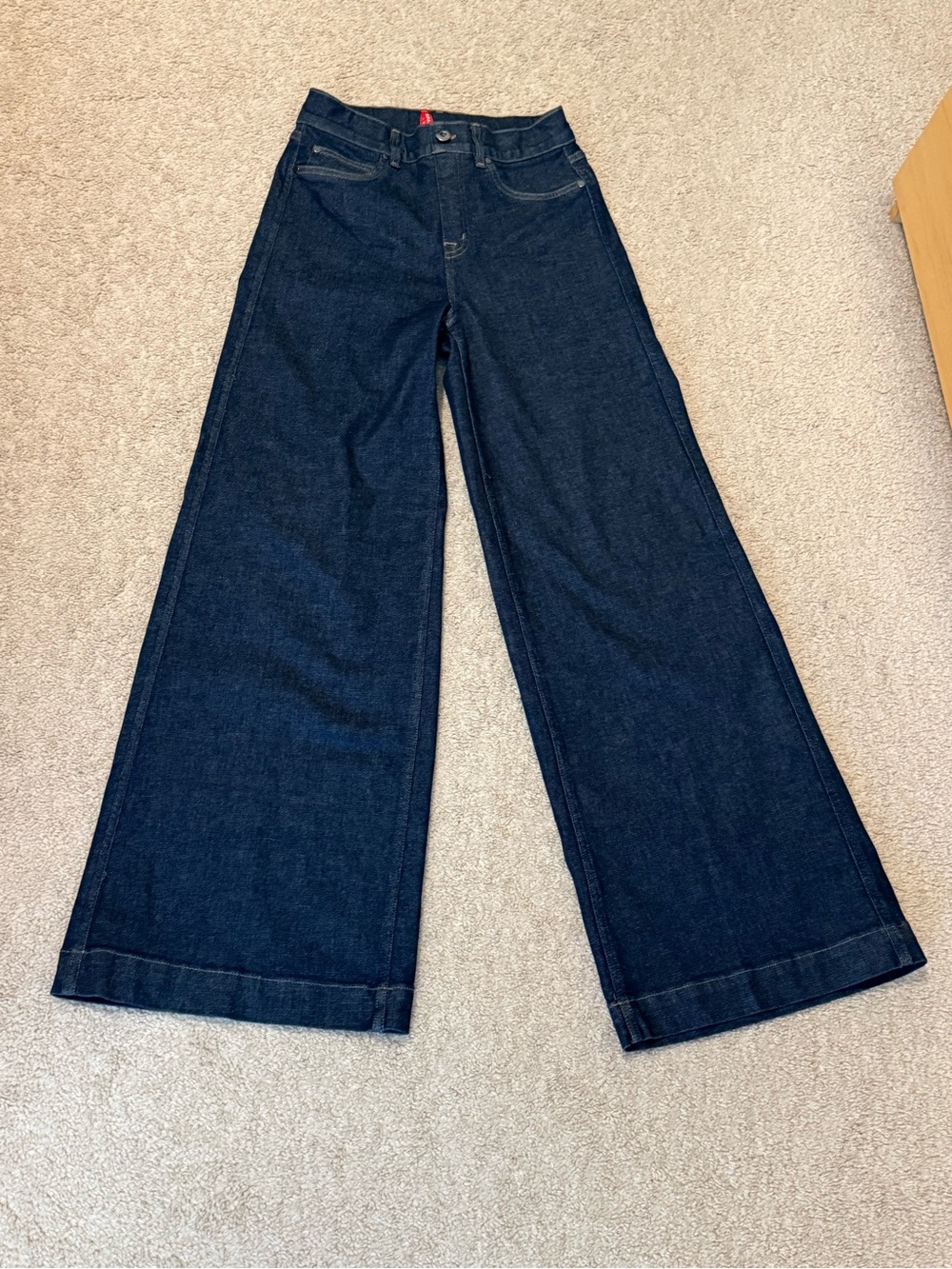 SPANX Wide Leg Jeans Raw Indigo Size Small – Like New